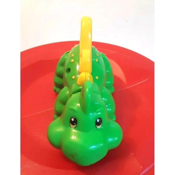 Playskool Push Dinosaur 2003 Wendy’s Kids Meal Toy Wiggles Green Yellow Spikes - Picture 2 of 4